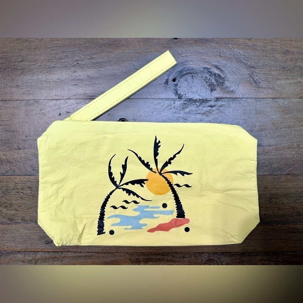 NWT Madewell BUNDLE OF FIVE Yellow Sunset Wristlet Pouch Travel Makeup Bag